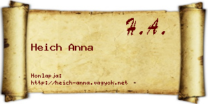 Heich Anna névjegykártya